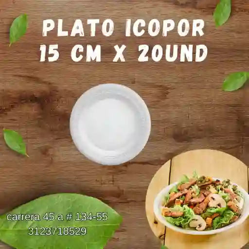 Plato Icopor Darnel 15 Cm X 20 Und
