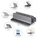 Soporte Base Vertical Aluminio Para Macbook Notebook Plateado