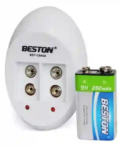 Cargador Beston Doble Puerto + Bateria Cuadrada 9v 250mah