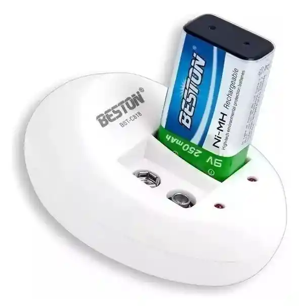 Cargador Beston Doble Puerto + Bateria Cuadrada 9v 250mah