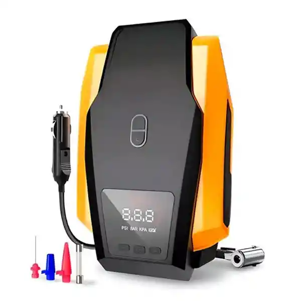 Compresor De Aire Mini A Bateria Portatil Inflador Recargable Color Negro