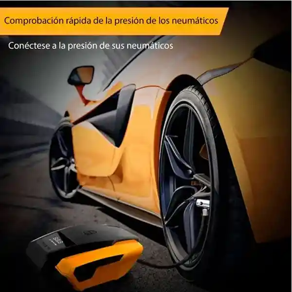 Compresor De Aire Mini A Bateria Portatil Inflador Recargable Color Negro