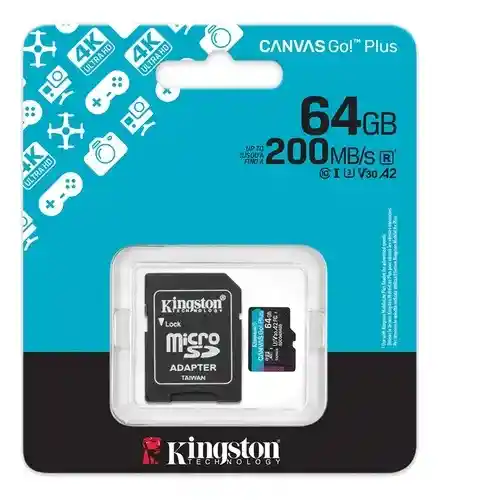 Kingston Microsd Sdcg4/64gb Canvas Go! Plus 200mb/seg