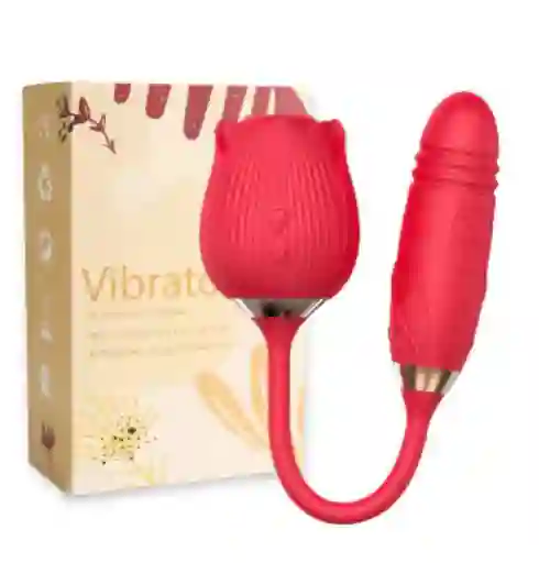 Succionador En Forma De Rosa Succionador Y Vibrador Flor Doble Estimulación Clitoris 2 En 1