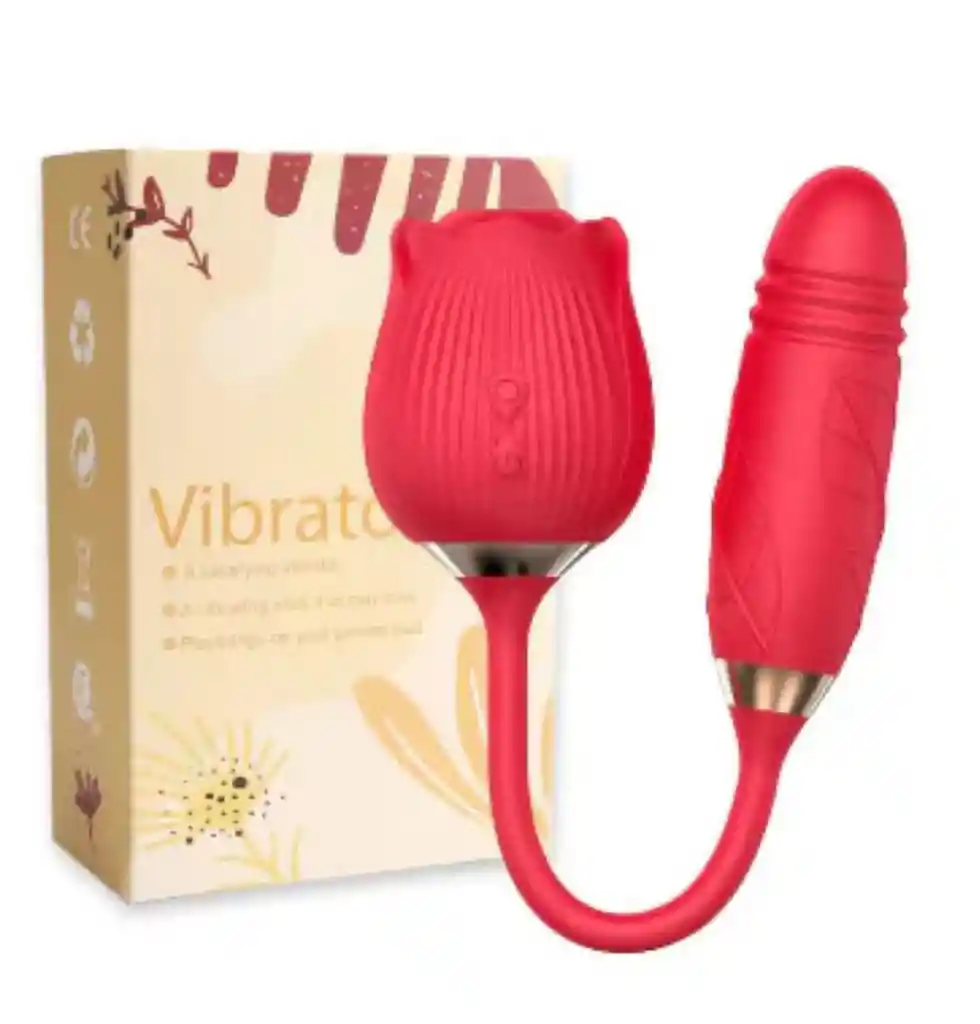 Succionador En Forma De Rosa Succionador Y Vibrador Flor Doble Estimulación Clitoris 2 En 1