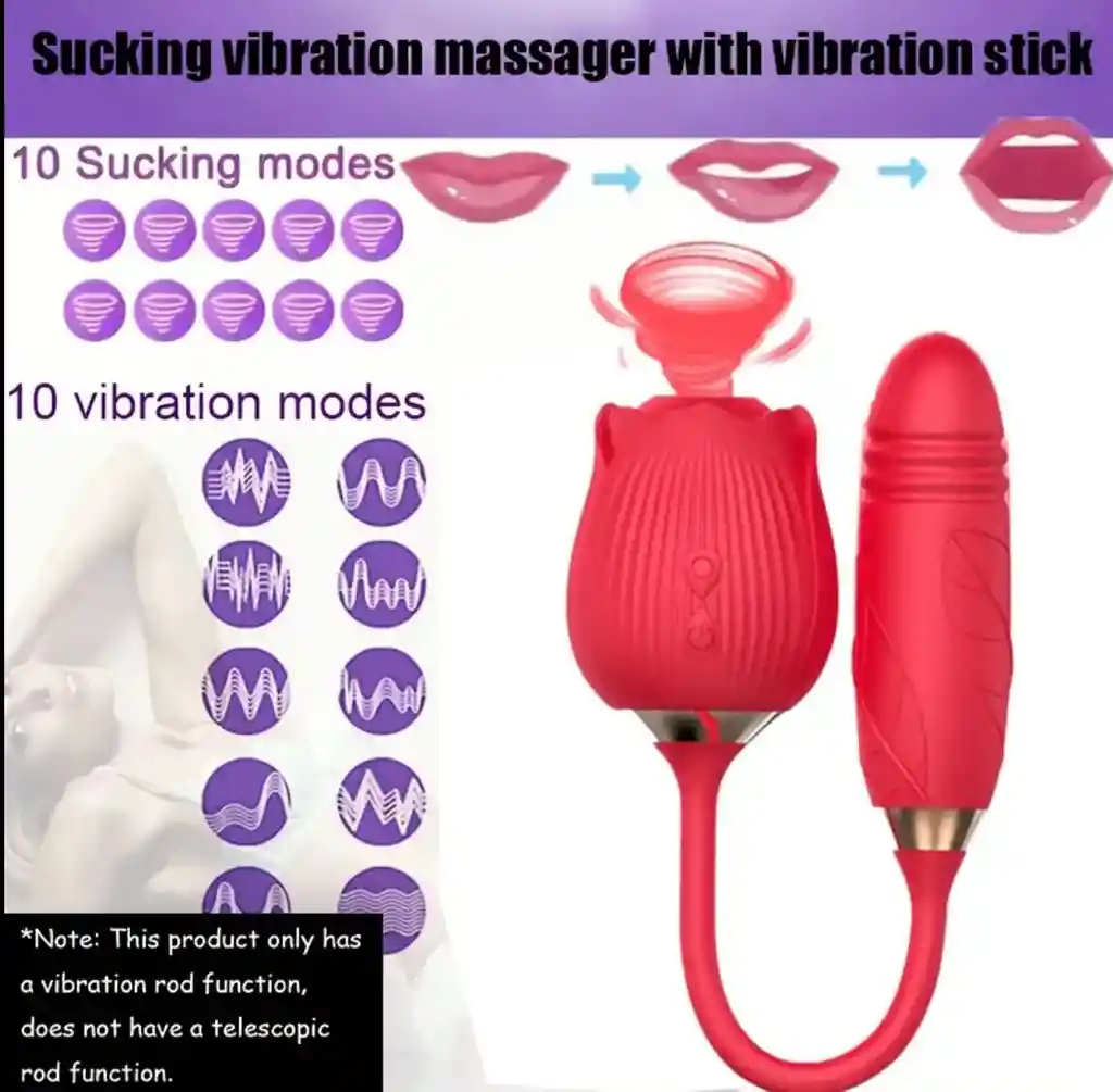 Succionador En Forma De Rosa Succionador Y Vibrador Flor Doble Estimulación Clitoris 2 En 1