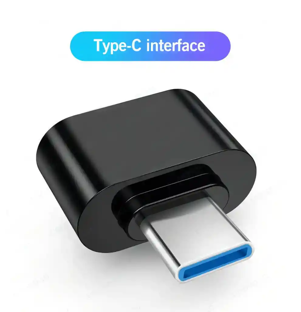 Adaptador Convertidor Usb 3.0 Hembra Otg A Tipo C Usbc Macho Color Negro