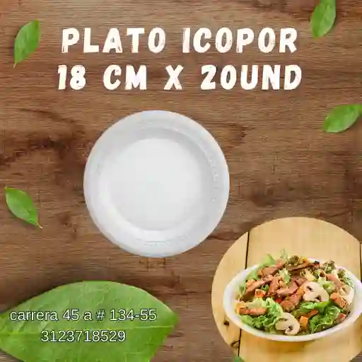 Plato Icopor Darnel 18 Cm X 20 Und