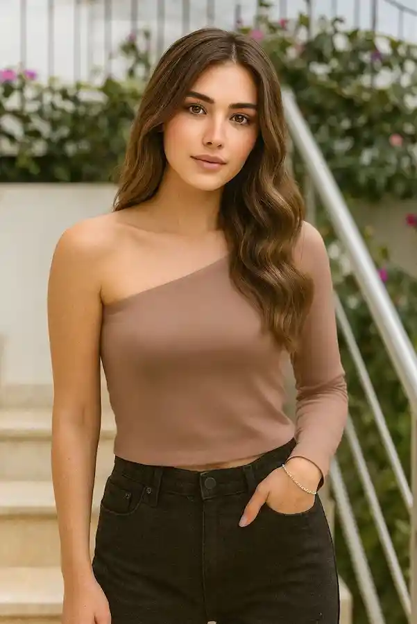 Crop Top Manga Cocoa Talla S/m