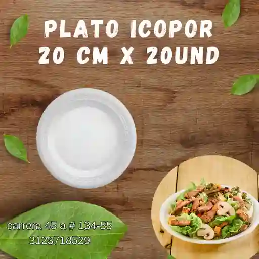 Plato Icopor Darnel 20 Cm X 2o Und