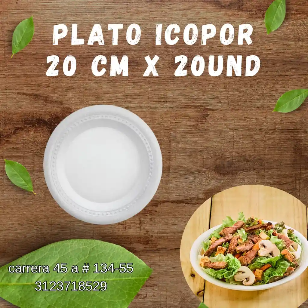 Plato Icopor Darnel 20 Cm X 2o Und