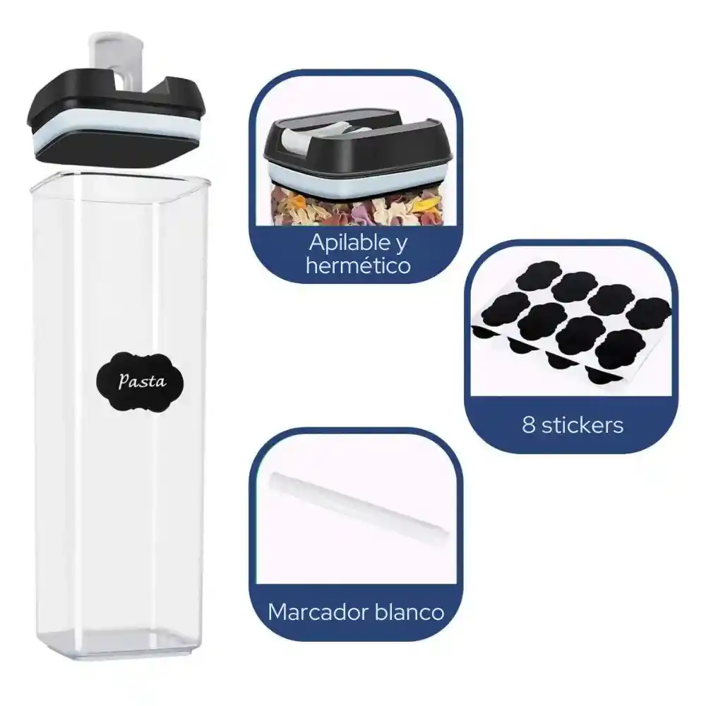 Set De Recipientes Hermeticos Para Alimentos 7 Piezas