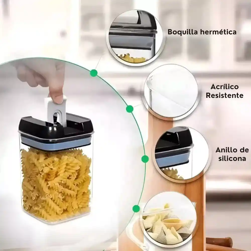 Set De Recipientes Hermeticos Para Alimentos 7 Piezas