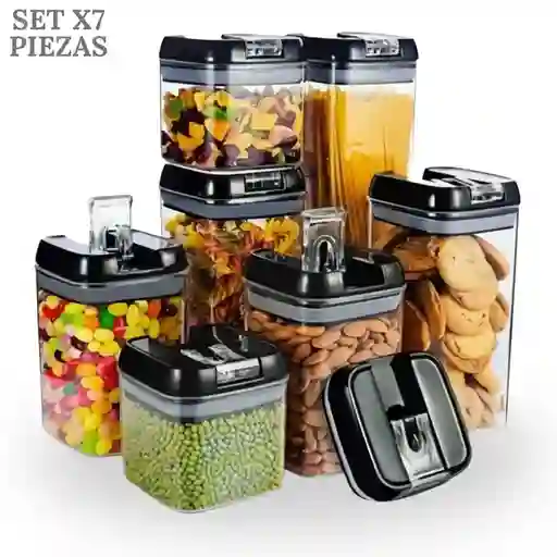 Set De Recipientes Hermeticos Para Alimentos 7 Piezas