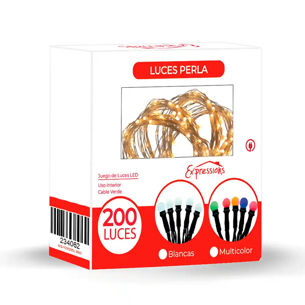 Luces Led Expressions Perla 200 Pz 1100cm Multicolor 110 V