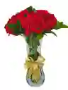 Jarrón De Rosas Rojas