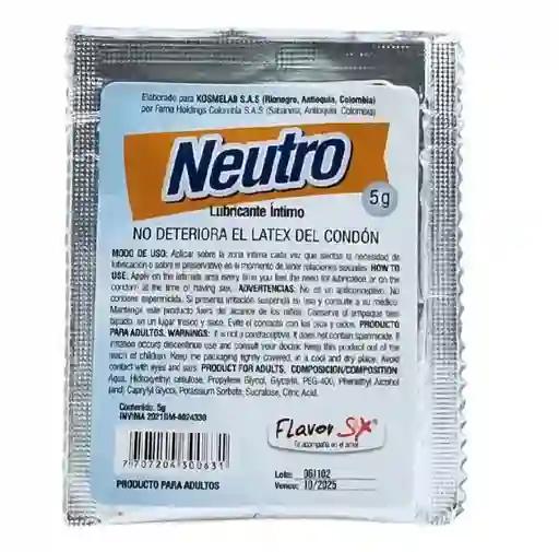 Lubricante Intimo Neutro 5g