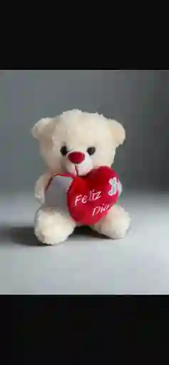 Oso "feliz Día" Corazón Rojo