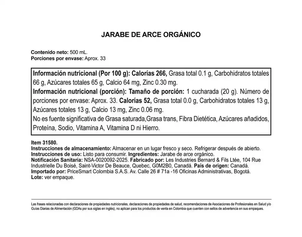 Member's Selection Jarabe De Arce Orgánico 100% Puro– Endulzante Natural, Sello Usda Organic, Ideal Para Pancakes, Waffles Y Postres Gourmet, 500 Ml - 16.9 Oz