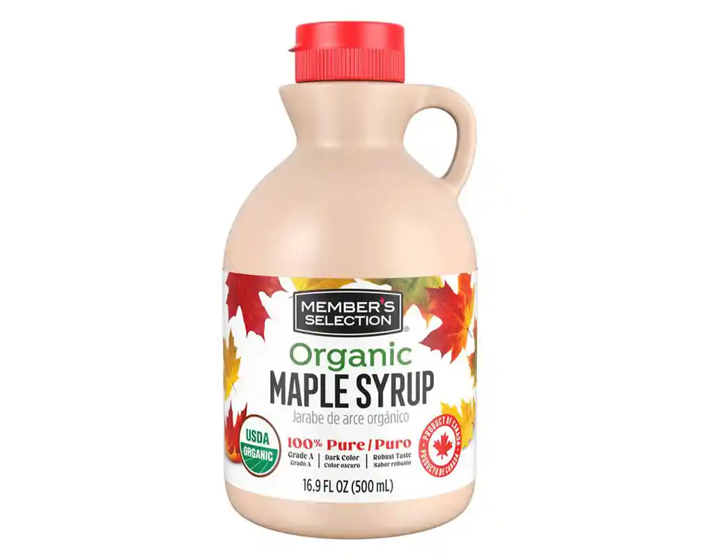 Member's Selection Jarabe De Arce Orgánico 100% Puro– Endulzante Natural, Sello Usda Organic, Ideal Para Pancakes, Waffles Y Postres Gourmet, 500 Ml - 16.9 Oz