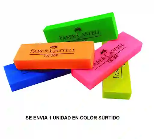 Borrador Fluorescente Faber Castell Colores Surtidos