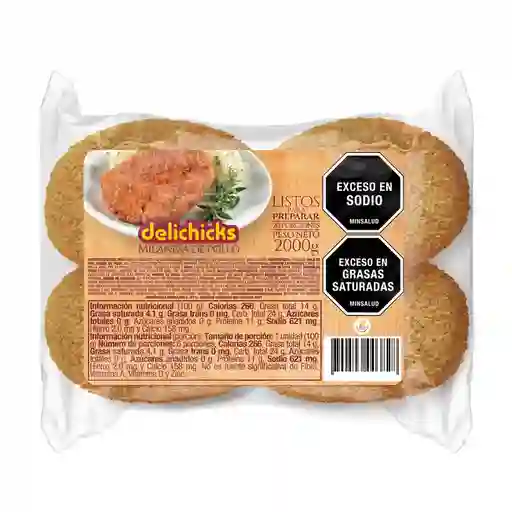 Milanesa Apanada De Pollo X 1800gr X 20 Und