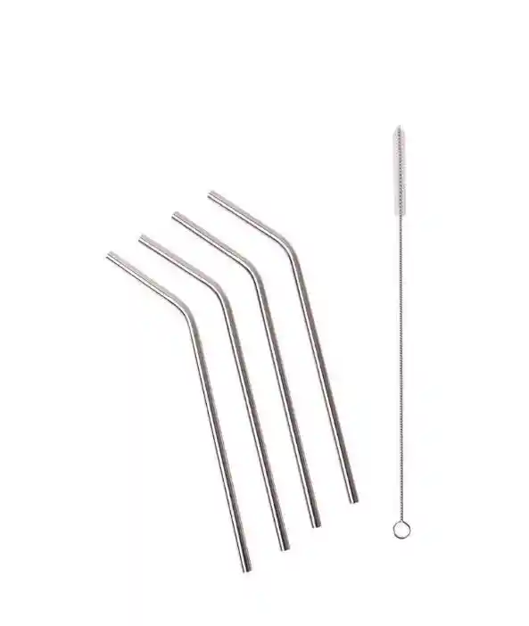 Set 4 Pitillos Reutilizables Ecológicos Acero Inoxidable