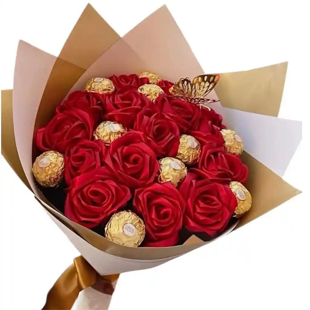 Ramo De Rosas Y Ferrero