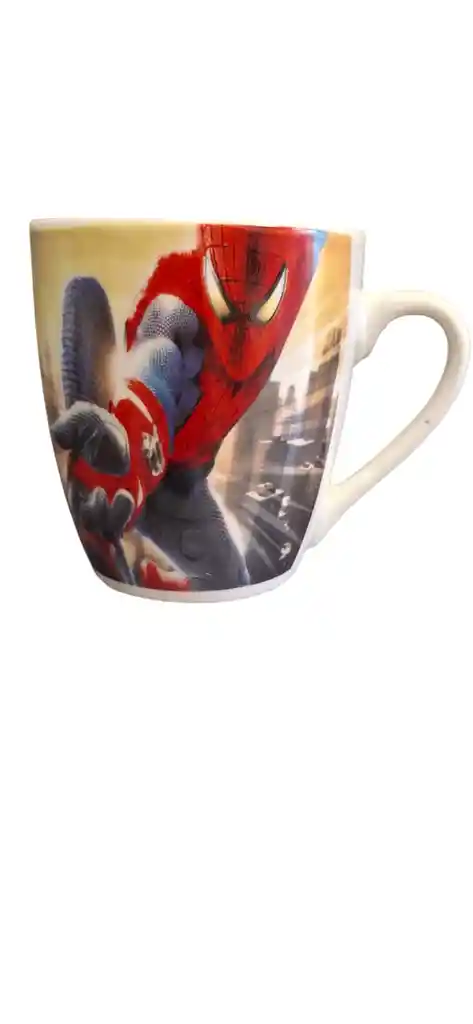 Taza Spiderman 300 Ml Vidrio Apta Microondas Y Lavavajillas
