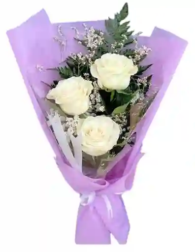 Bouquet Rosas Blancas X3