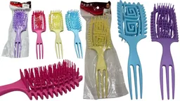 Cepillo Cuadrado Tipo Esqueleto Curly Para Peinados Plástico