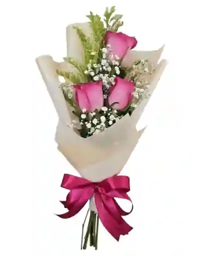 Bouquet Rosas Rosadas X3
