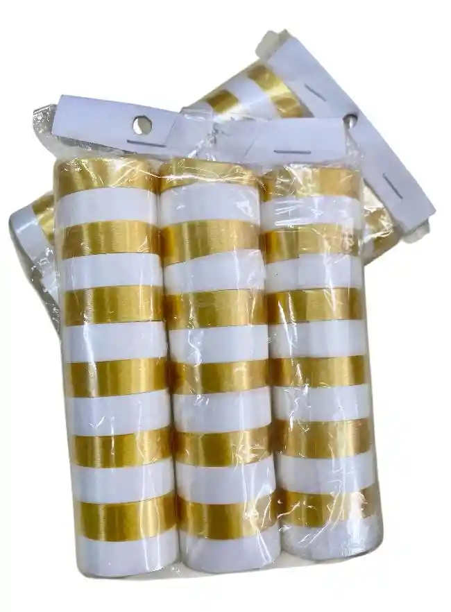 Serpentinas Blanco Y Dorada
