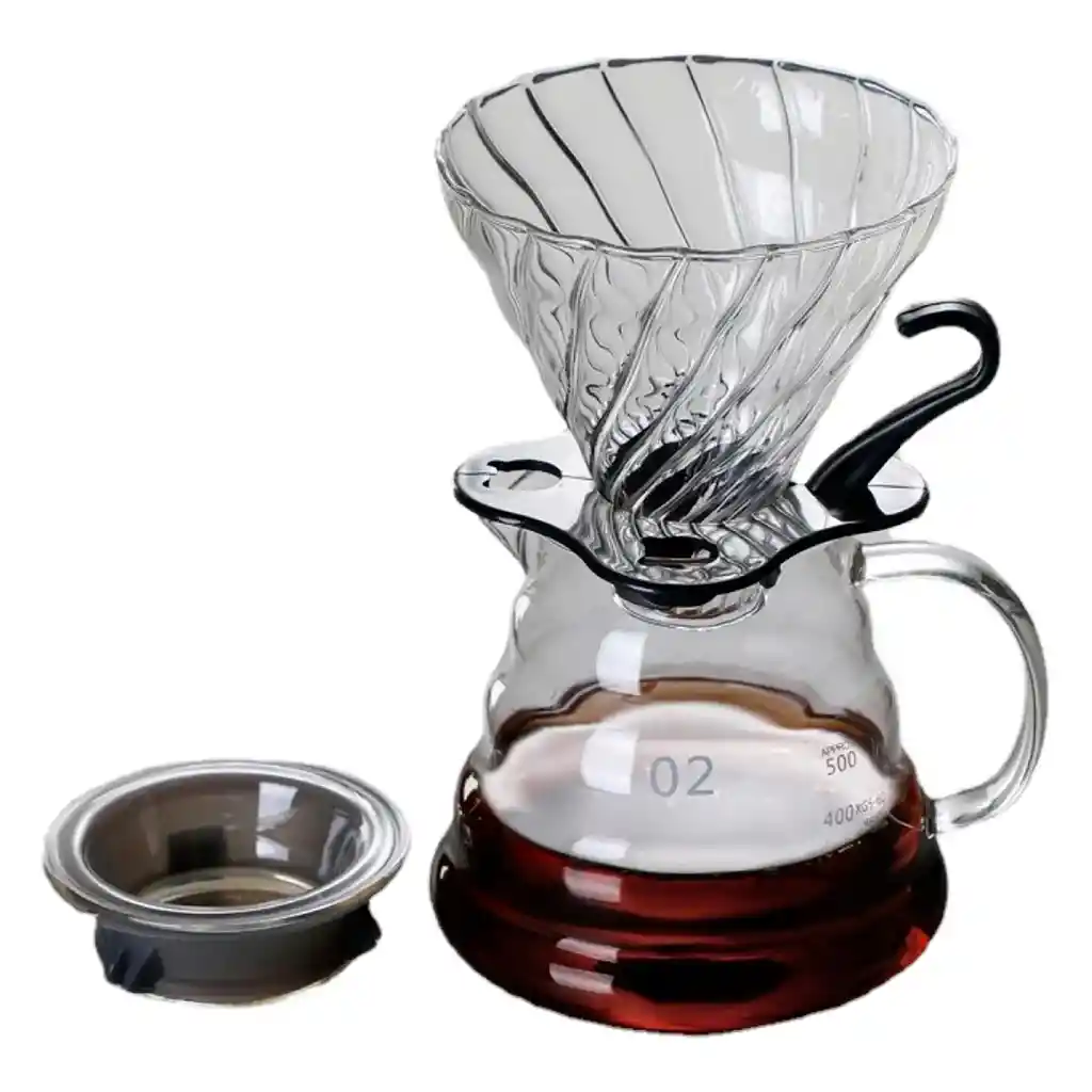 Set X5 Cafetera Lujo Vertido Café V60 Grinder Acero 40 Filtros