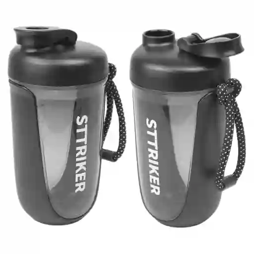 Termo Shaker Proteína 600ml Vaso Base Curva Mezclador Negro