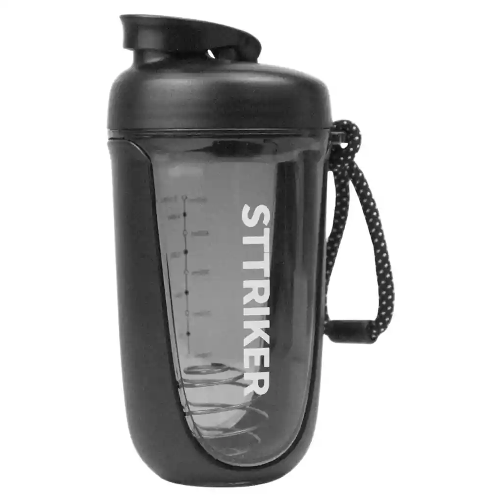 Termo Shaker Proteína 600ml Vaso Base Curva Mezclador Negro