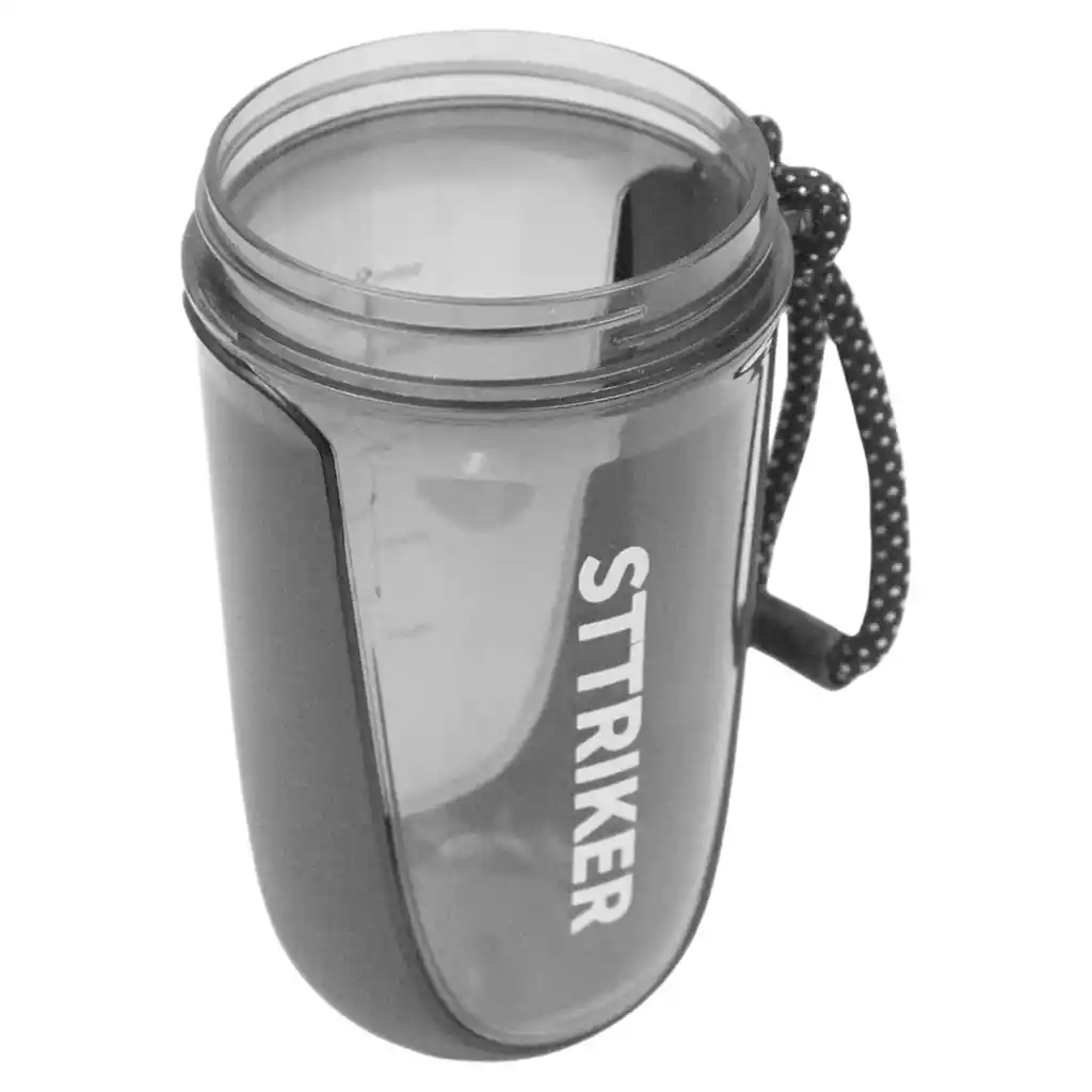 Termo Shaker Proteína 600ml Vaso Base Curva Mezclador Negro