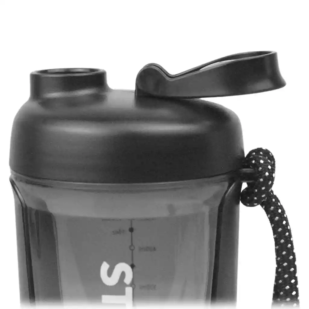 Termo Shaker Proteína 600ml Vaso Base Curva Mezclador Negro