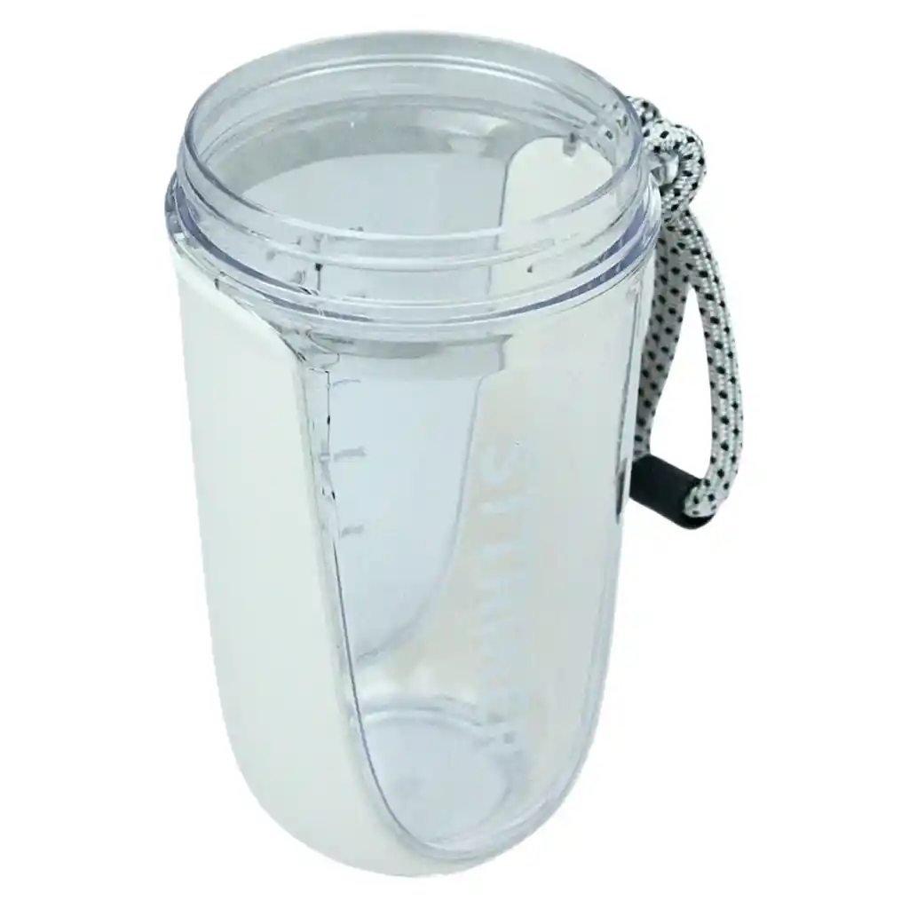 Termo Shaker Proteína 600ml Vaso Base Curva Mezclador Blanco