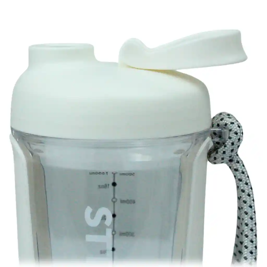 Termo Shaker Proteína 600ml Vaso Base Curva Mezclador Blanco