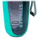 Termo Shaker Proteína 600ml Vaso Base Curva Mezclador Morado/verde