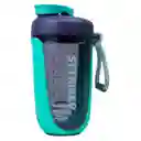 Termo Shaker Proteína 600ml Vaso Base Curva Mezclador Morado/verde