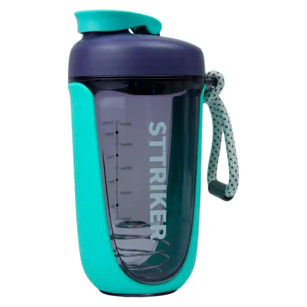 Termo Shaker Proteína 600ml Vaso Base Curva Mezclador Morado/verde