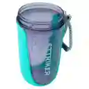Termo Shaker Proteína 600ml Vaso Base Curva Mezclador Morado/verde