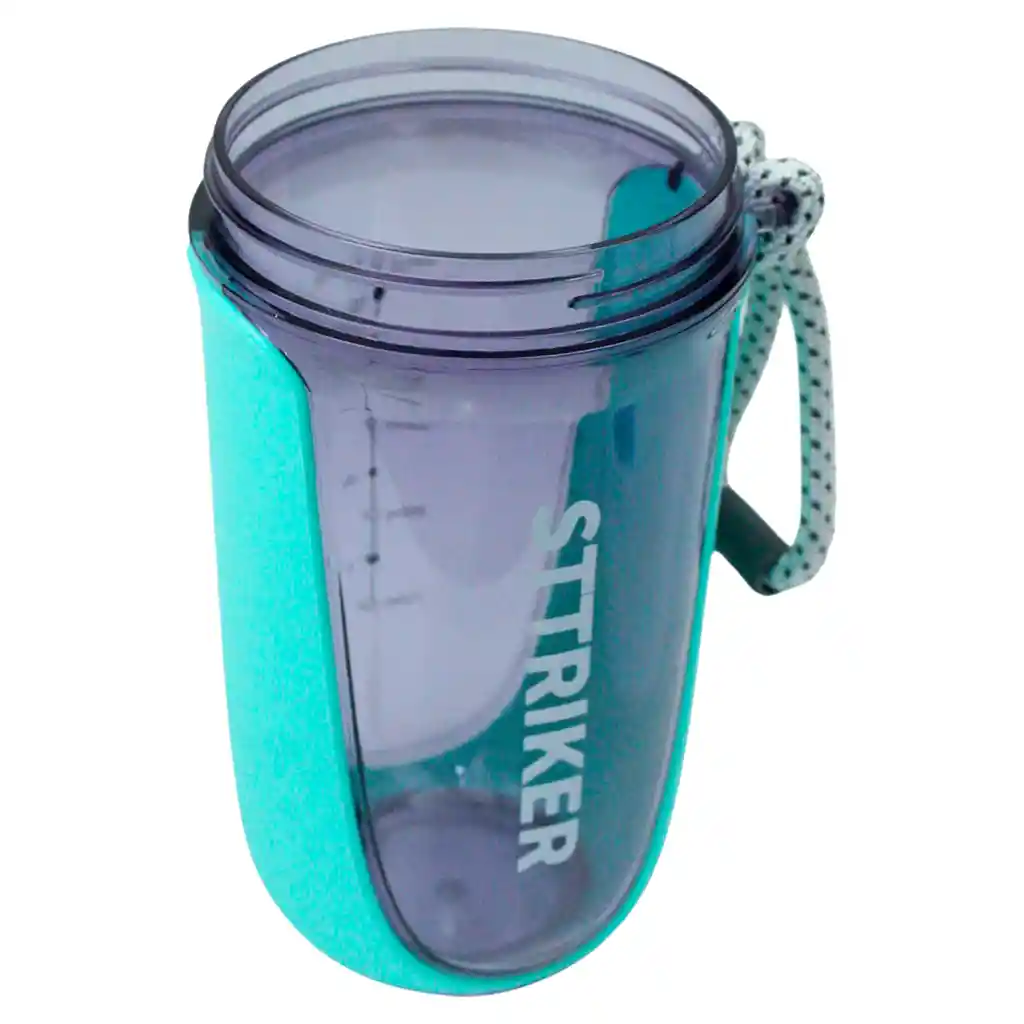 Termo Shaker Proteína 600ml Vaso Base Curva Mezclador Morado/verde