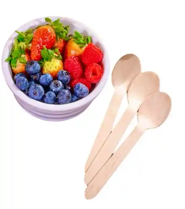 Cucharas Medianas Madera 14 Cms X 100 Unds
