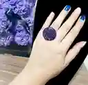 Anillo Redondo Arte Resina Morado