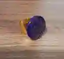 Anillo Redondo Arte Resina Morado