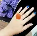 Anillo Redondo Arte Resina Naranja