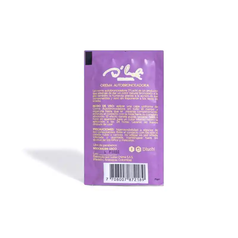 Sachet Autobronceador En Crema Dluchi 15 Ml